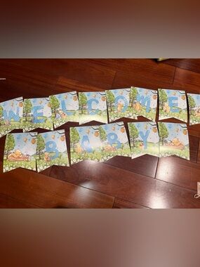 Welcome Baby Winnie the Pooh Banner Party Decoration new